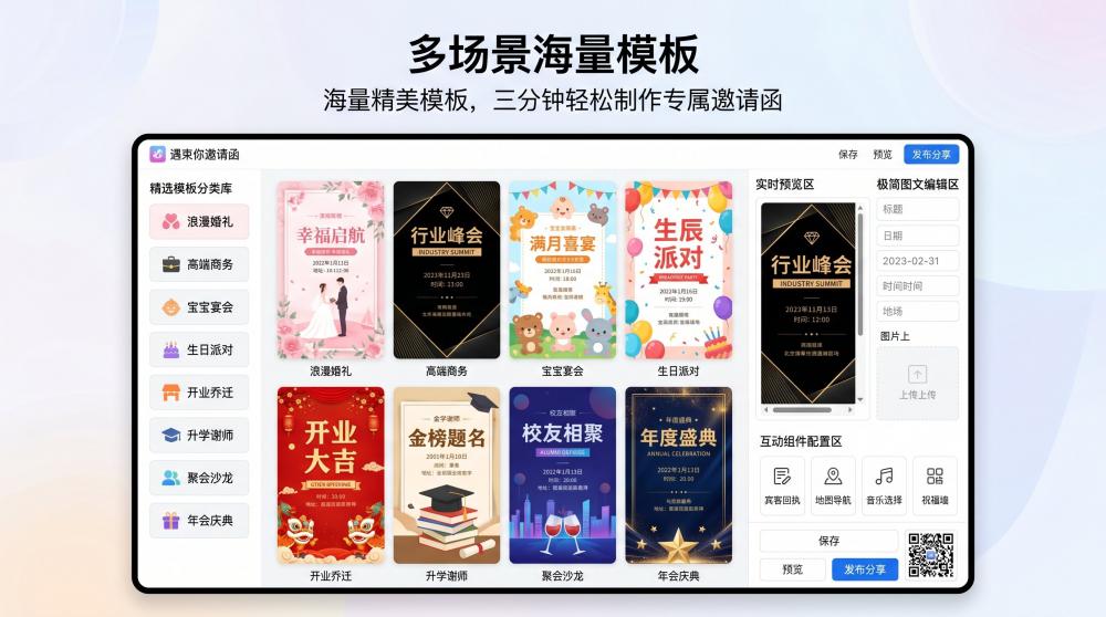 新手零门槛！同学聚会电子邀请函制作教程，几分钟轻松搞定